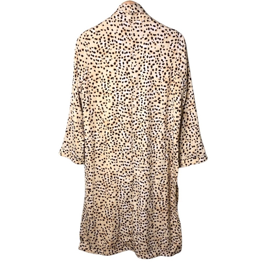 Cupcakes & Cashmere Arianne Leo Dot Duster Coat Kimono Latte Size XS Leopard - Picture 10 of 11